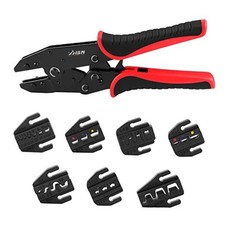 8PCS Wire Crimping Tool Set,Ratcheting Crimper Kit with 8PCS Crimping Tool Set