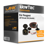 FüR Peugeot 207 Break Sw (Kombi) 07- Towtec Elektrosatz 7Polig Universell Esatz