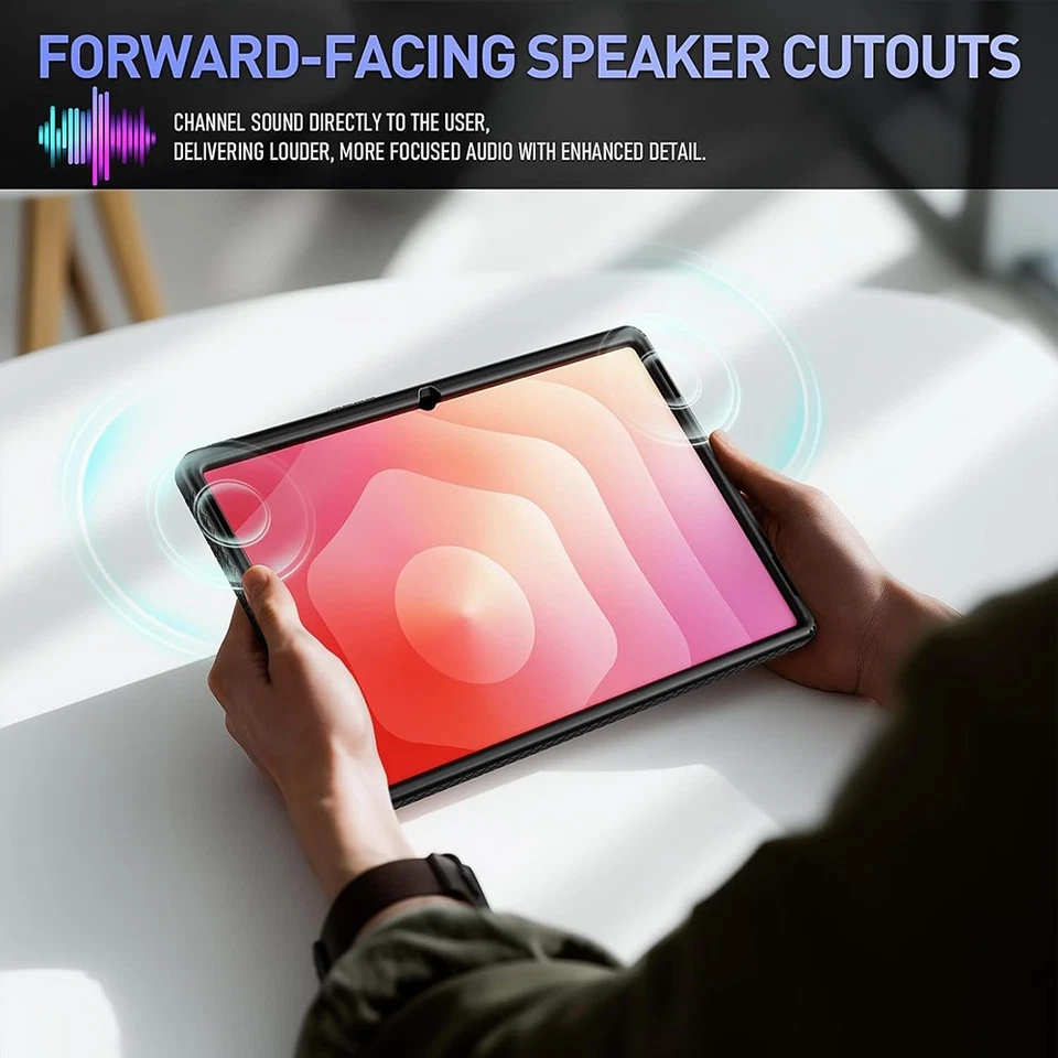 For Galaxy Tab S11 Ultra Case Poetic With Pen Holder Silicone Cover Black - Image 4 of 4