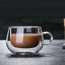 Double Wall Borosilicate Glass Coffee Mug with Handle
