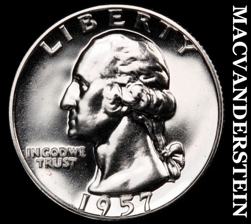1957 Silver Washington Quarter - Choice Gem Proof  Lustrous  No Reserve  #G8798