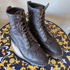 Justin Conductor 8" lace-up work boots in brown leather 10 1/2 EE