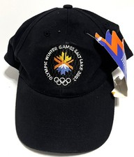 Salt Lake 2002 Olympic Winter Games Black Baseball Cap Hat NWT Vintage Souvenir