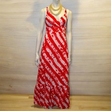 Calypso St. Barth for Target Dark Pink Red and White Tie-Dye Maxi Dress