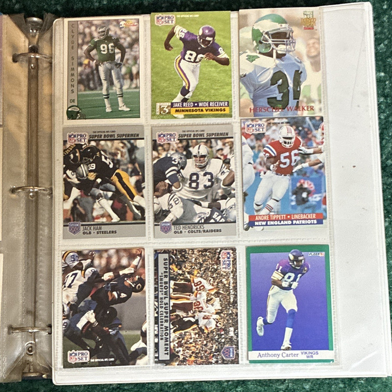 Pro Set 1990 NFL Football Card Lot (9) Tippett Carter Walker Ham Simmons