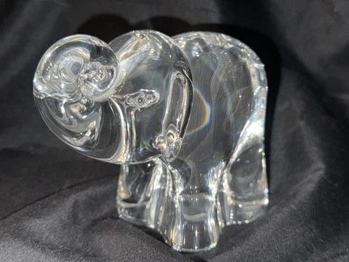 Vintage Steuben Baby Elephant Signed