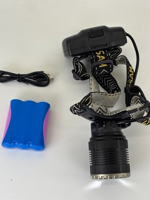 PHLIPESAM Rechargeable LED Headlamp Flashlight Zoom IP68 Waterproof USB-C New