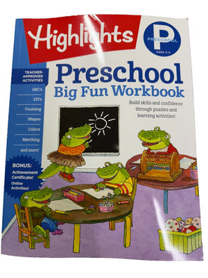Highlights Preschool Big Fun Workbook ABCs Sight Words Colors Math Activities