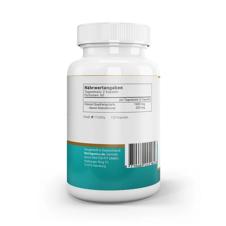 Nutrigenics Cissus Quandrangularis, 120 Kapseln á 800mg (212,65 EUR/1000 g) - Bild 3 von 3