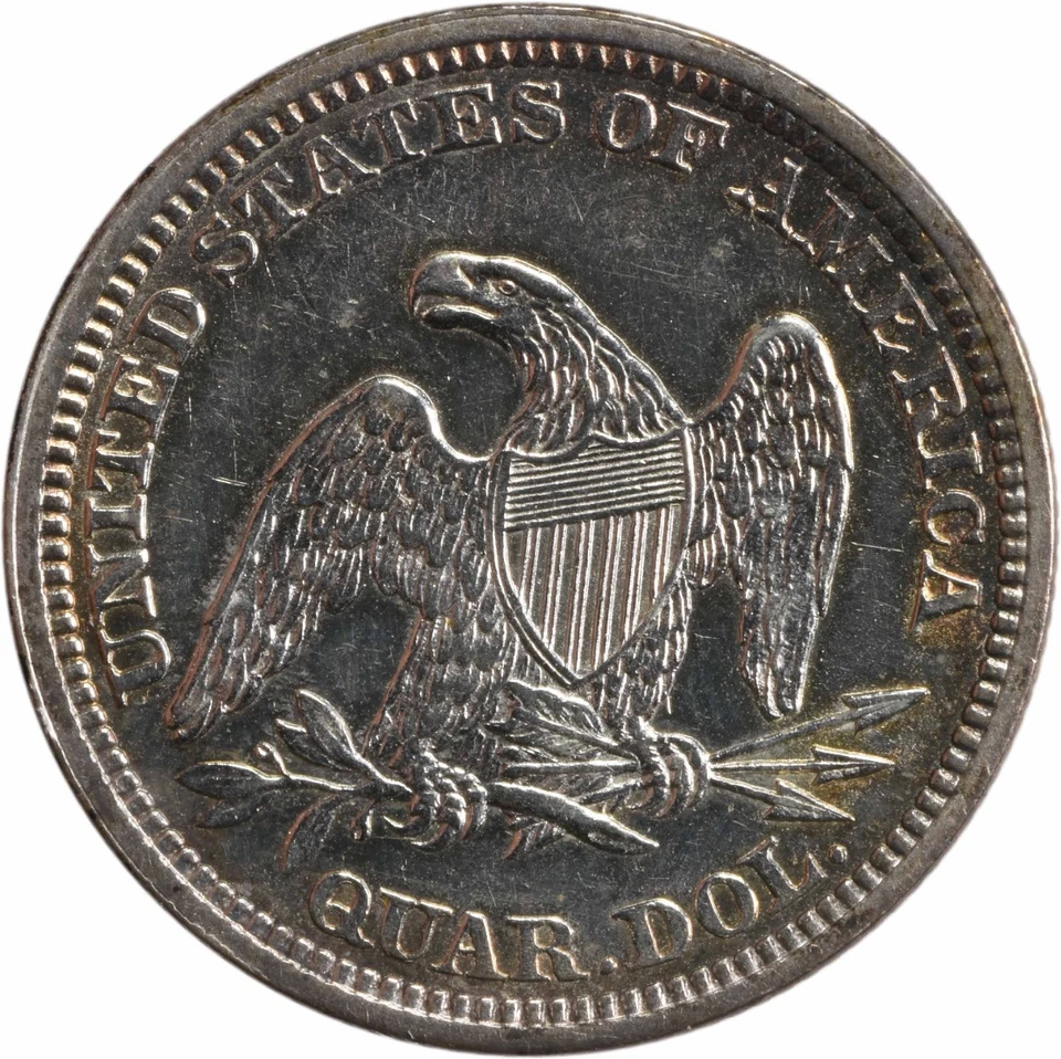 1865 Liberty Seated Silver Quarter AU Uncertified #1043 - Image 2 of 2