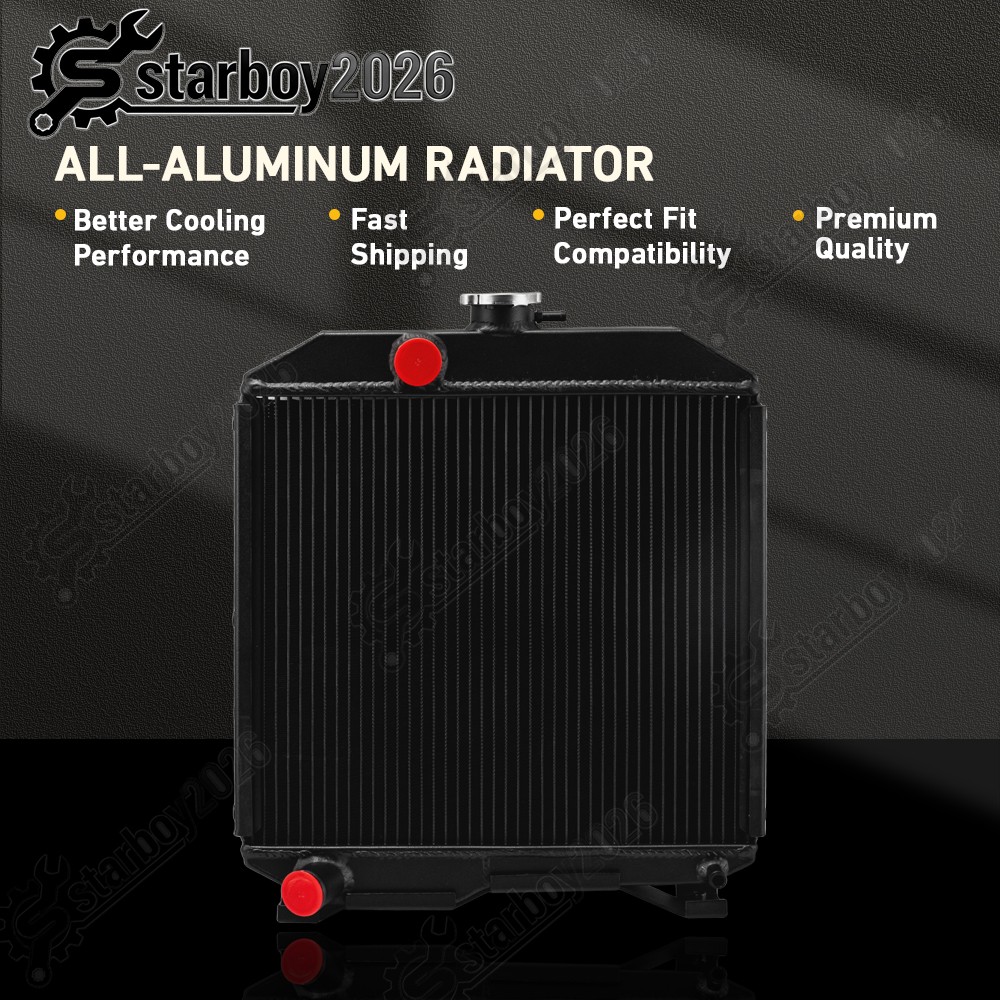 2Row Aluminum Radiator Fit Kubota L2250 L2550 17321-72060 Tractor Black