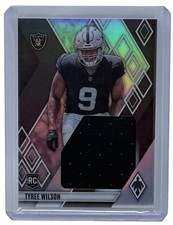 Tyree Wilson 2023 Phoenix Rookie Jumbo Memorabilia /199 Card Raiders RC #RJM-TW. rookie card picture