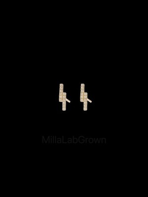 Lab Grown Diamonds Geometric Bar Stud Earrings   14K Gold 0.32ct