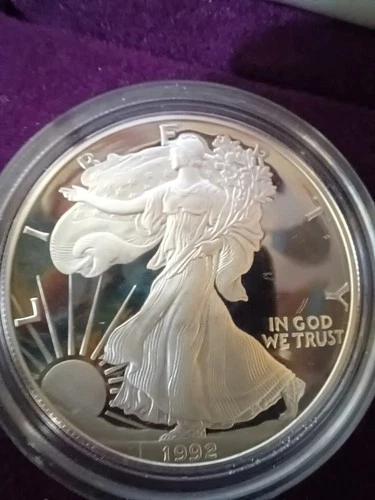 1992-S Silver American Eagle Dollar. 1 Ounce Fine Silver.