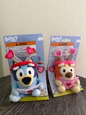 NEW 2026 Bluey Palm Musical Plushies With Hearts - Set of 2 Bluey And Bingo