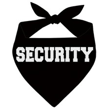 Security Dog Bandana, White Pet Scarf Accessories, Dogs Large, black