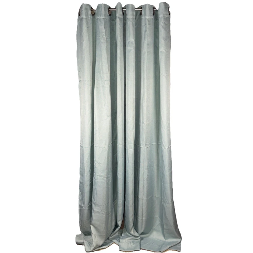 Blue Woven Polyester Unlined Curtain Panels Ring Rod Pocket 40 x 84 in Lot Of 2 - Image 2 of 4