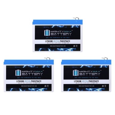 Mighty Max 12V 12Ah Lithium Replaces ParaSystems Minuteman Pro700 - 3 Pack