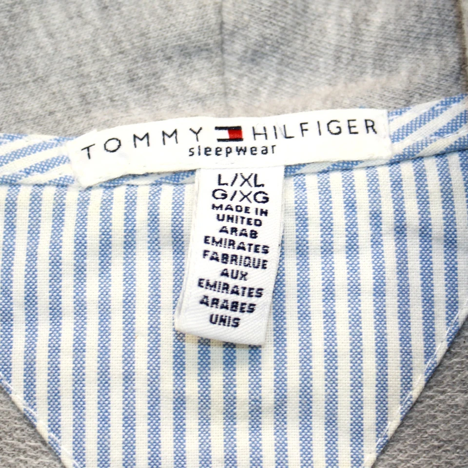 Tommy Hilfiger Gris Algodón Bolsillos Cinturón Cárdigan Túnica Bata Bolsillos L/XL Foto 3 de 4