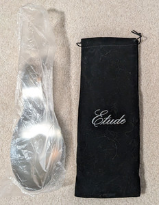 Etude Winery Wine Club Silver spoon rest, engraved, decorative pouch, spoonrest