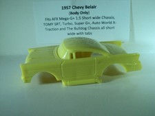 HO scale Custom Slot Car Resin Body Yello 1957 Chevy Belair Fits AFX Mega-G 1.5
