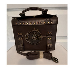 Brown Steampunk Messenger Bag Medium Solid Ca...