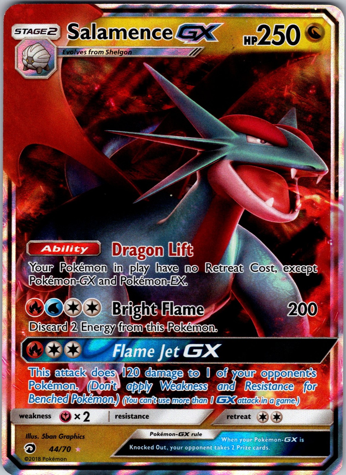 Salamence GX 44/70 Dragon Majesty Pokemon TCG NM