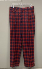 Pendleton Women's Red Navy Plaid Wool Classic Checkered Trousers - No Size