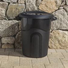 Hyper Tough 20 Gallon Heavy Duty Garbage Can, Included Lid, Black