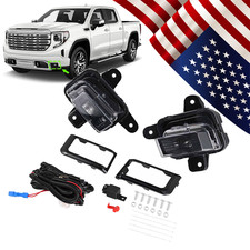 LED Fog Light Set For 2022-2025 GMC Sierra 1500 Switch Wire Bezel White