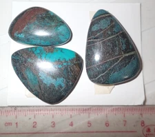 Turquoise Stone Flat Free Form Cabochon 187 Carat 3 pieces 37.4 gram Lot A