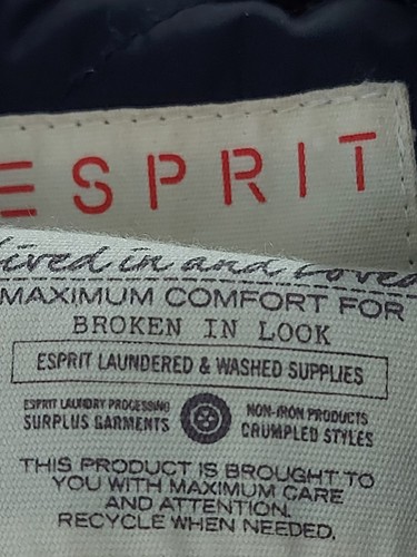 Esprit Mens Navy Blue Wool Coat Jacket Size XL High Neck Funnel Mock 2in1 - Picture 11 of 15