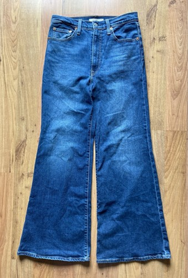#ad Levi’s Ribcage Bell High Rise Bell Bottom Women’s 30x32 Blue Jeans $39.99