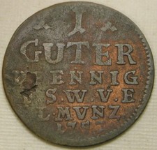 SAXE WEIMAR EISENACH (German Grand Duchy) 1 Pfennig 1757 - Copper - VF - 1974 *