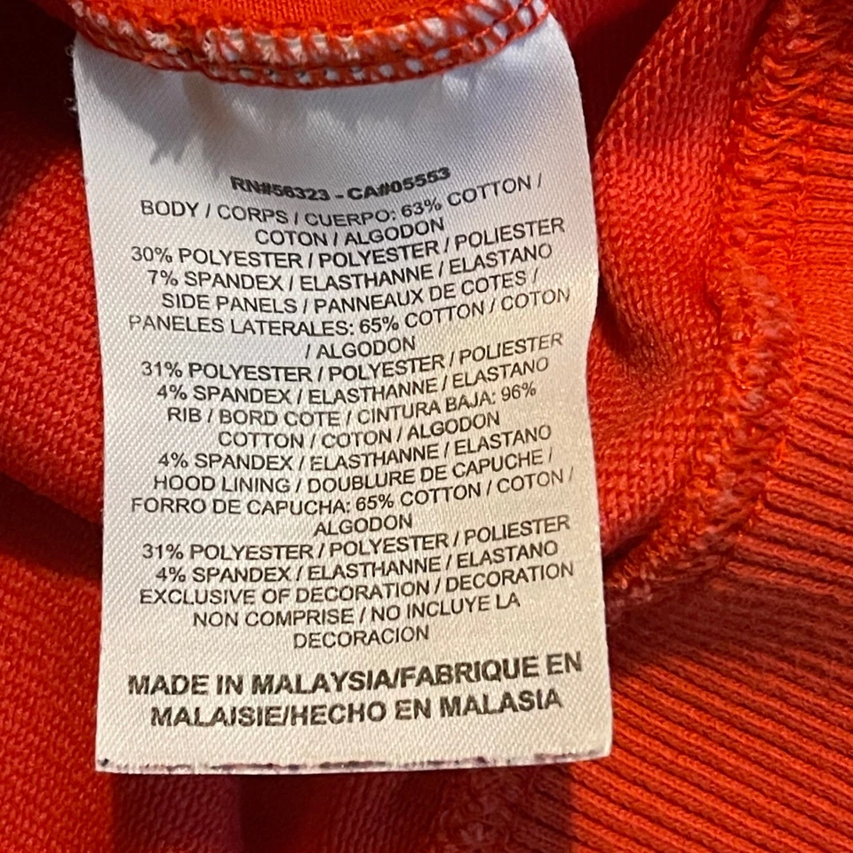 Nike Dri-FIT Sudadera con Capucha Cremallera Completa Para Mujer XL Rojo Naranja Tie Dye Pulgar Agujero Chaqueta Foto 4 de 4