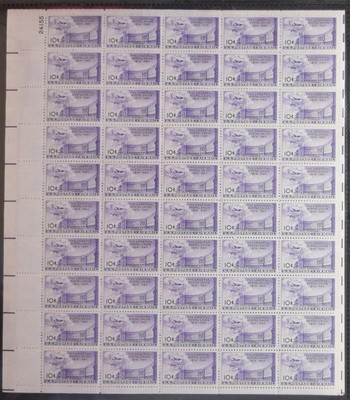 US SCOTT C42 PANE OF 50 UNIVERSAL POSTAL UNION AIRMAIL STAMPS 10 CENT FACE MNH