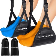 BASIC CONCEPTS Airplane Adjustable Foot Hammock (2 Pack), Perfect or Office F...