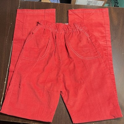 Vintage Unbranded Girls Size 14 Red Corduroy Elastic Waist Pants **READ DETAILS