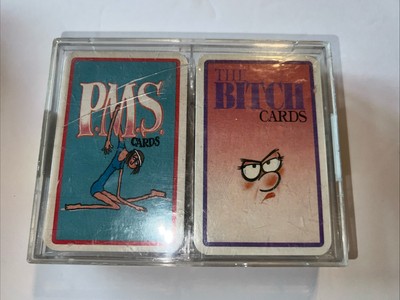 VTG 2 Decks Humorous PMS Playing Cards Women Woman Vintage Novelty Ivory Tower