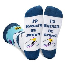 I'd Rather Be Funny Socks- Novelty Cool Socks for Men Medium-Large G-skiing