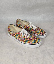 Vans Authentic 3D Check Multi Colored Checkered True White Shoes M/9.5 W/11 NICE