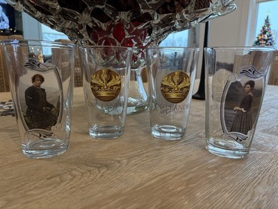 Outlander Collectors Pint Glass Set of 4 ft. Jamie, Claire, Dougal and BJR!