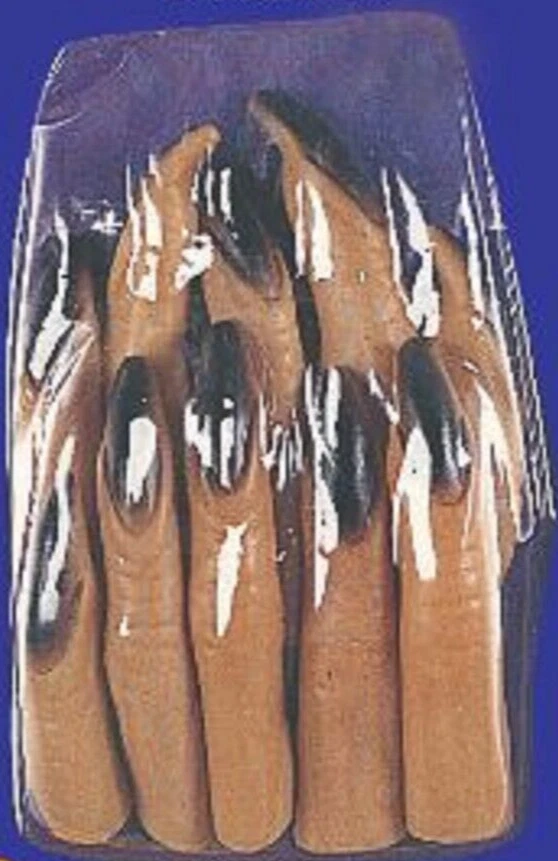 Rubie's HORROR FINGER TIP Fake Long Black Nail ,Monster,Witch,Dracula Hand-10 PC - Image 2 of 2