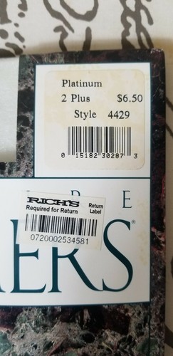 Berkshire Shimmers Pantyhose Plus Size 2 Womens Platinum Sheer Control Top - Picture 4 of 4