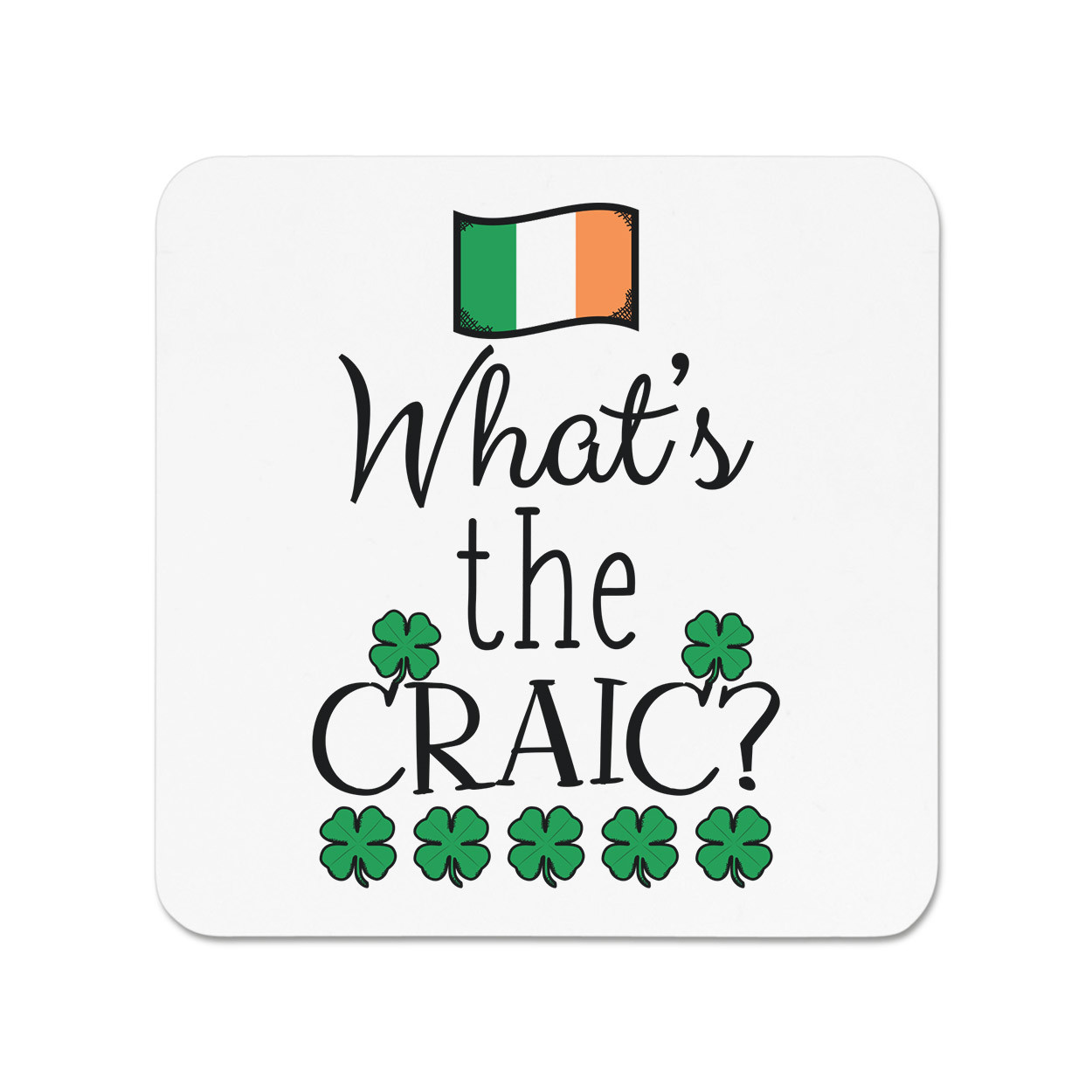 What's The Craic Fridge Magnet - Funny Ireland Irish Flag Shamrock Joke