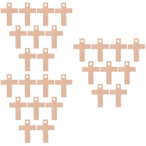 3 Pack Holzanhänger Fräulein Für Schlüsselanhänger Dekoration Kreuze - Zdjęcie 4 z 12