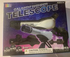 Telescope w/ Tripod, 3 Magnification Lenses x20x30x40, Age 8 STEM Home Learning