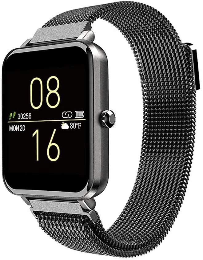 Tinwoo Smart Watch for Women Men Wireless Charging Mental Band