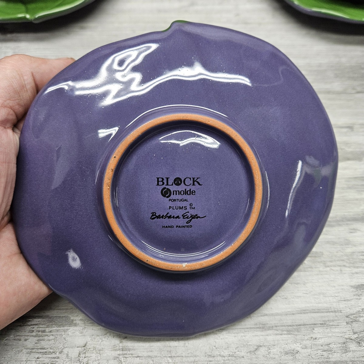 Vtg Block Molde Purple Cup Lot (4) Plums Barbara Eigen Portugal Hand  Painted | eBay