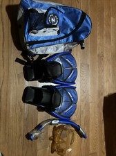 US Divers Shredder Fins Youth Large 10-14, US Divers Mask, and Carrying Bag.
